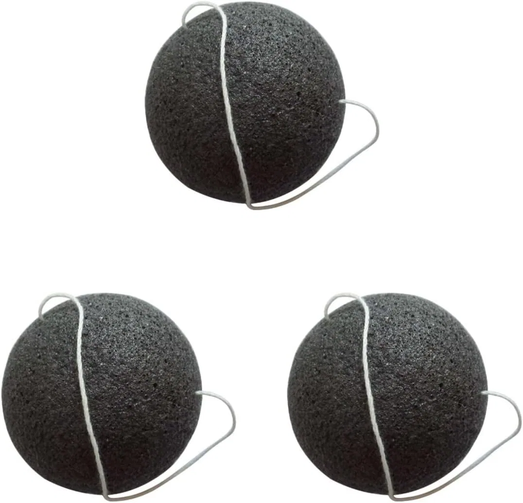 Губка для лица Konjac, набор из 18 шт, FOMIYES, с активированным углем, 7x7x3.8 см