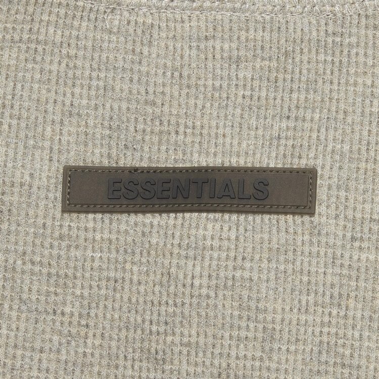 Лонгслив Fear of God Essentials Thermal Henley Long-Sleeve 'Heather', серый — фото 4