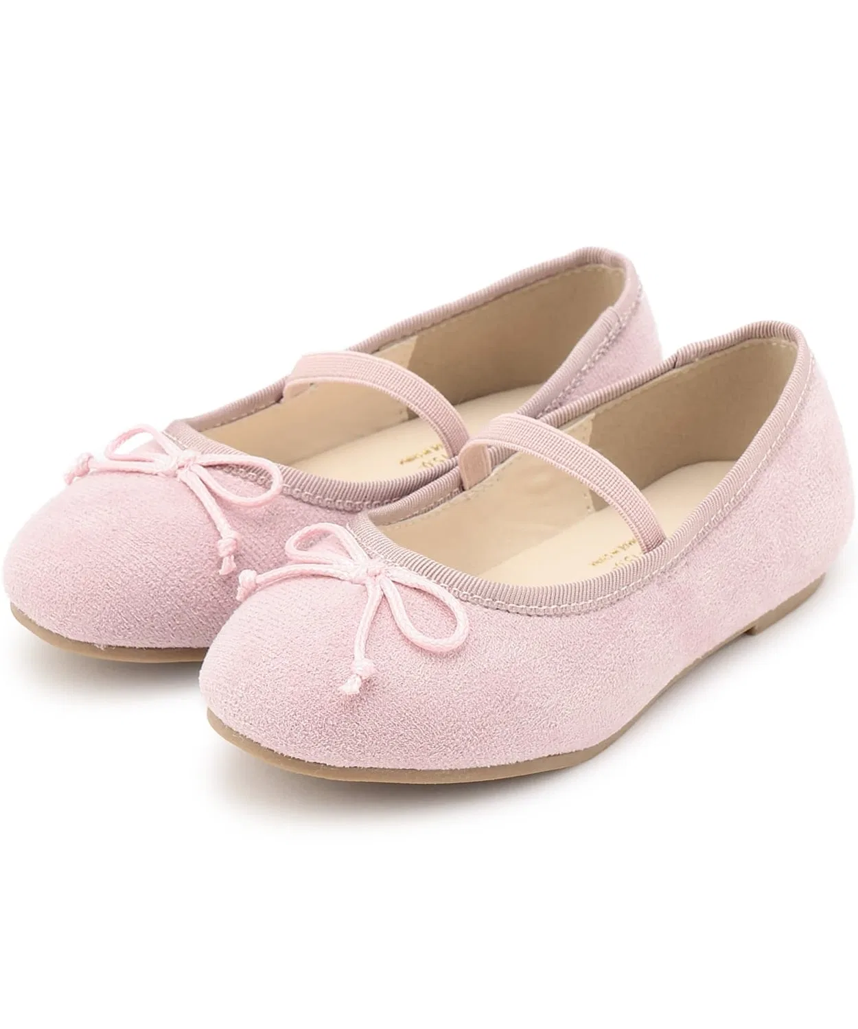 Детские балетки с бантом и ремешком, модель Petit Main, Baby Pink