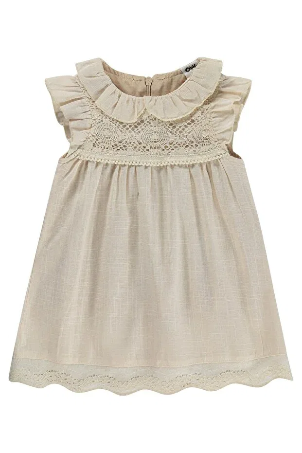 Детское платье для девочек кружевное с воротничком Civil Baby, Beige