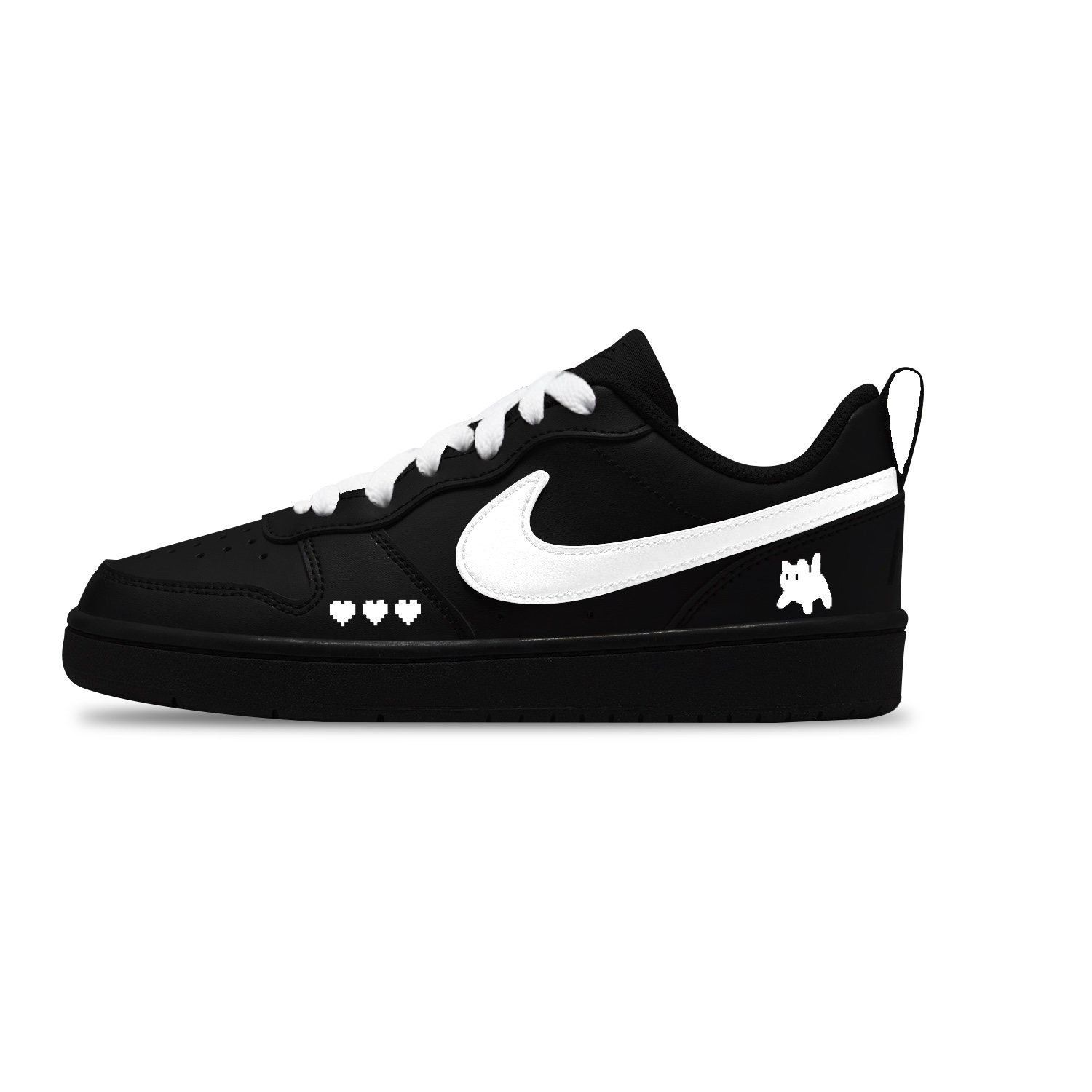 

Nike Кроссовки для скейтбординга Court Borough Pixel Heart Slip Resistant Abrasion Resistant Low top для детей черные Unisex