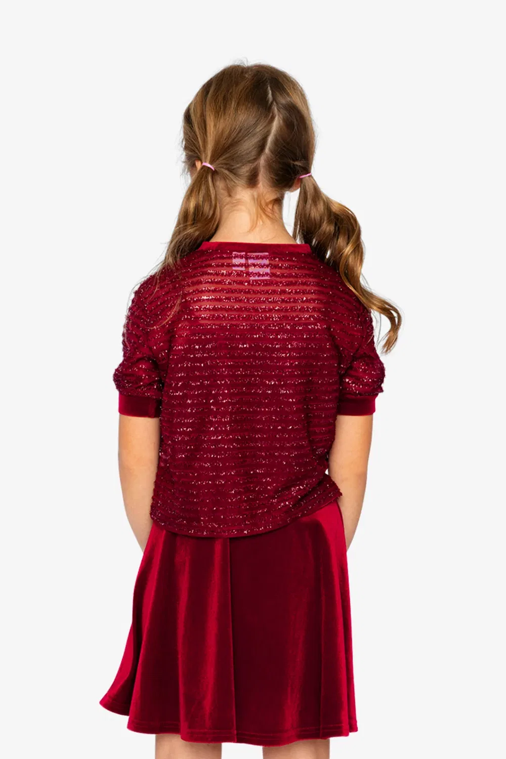 Детская футболка с эффектом слоев и коротким рукавом Christmas Couture Deux par Deux, Rouge — фото 4