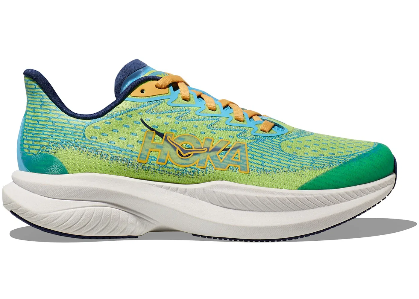 Детские кроссовки для бега Hoka One One Mach 6, Lettuce/Bellwether Blue