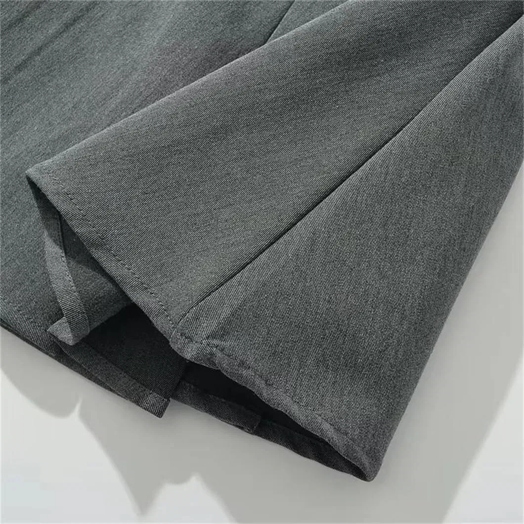 Женское платье с V-образным вырезом ретро Slim Fit, Gray — фото 4