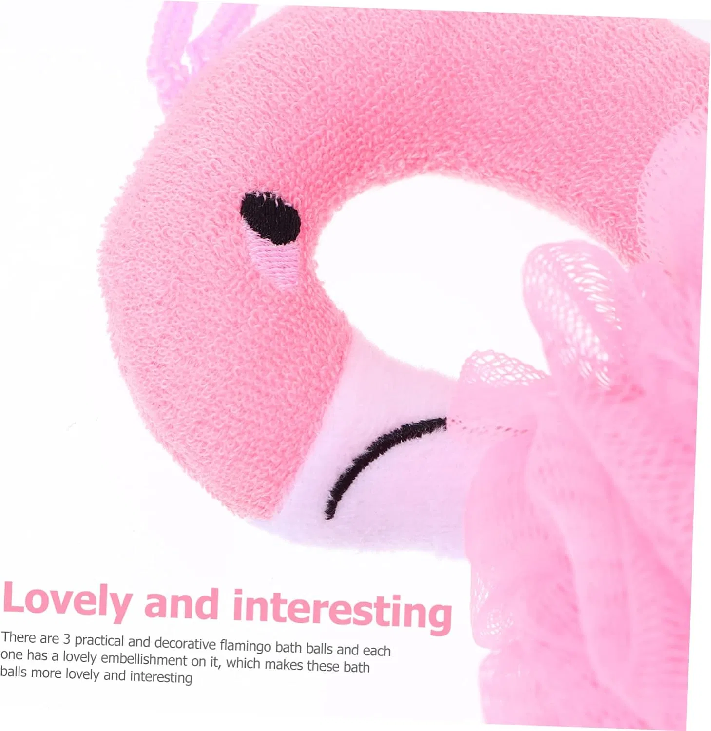 Мочалка для душа Flamingo, Healeved, набор 6 шт, розовый — фото 2