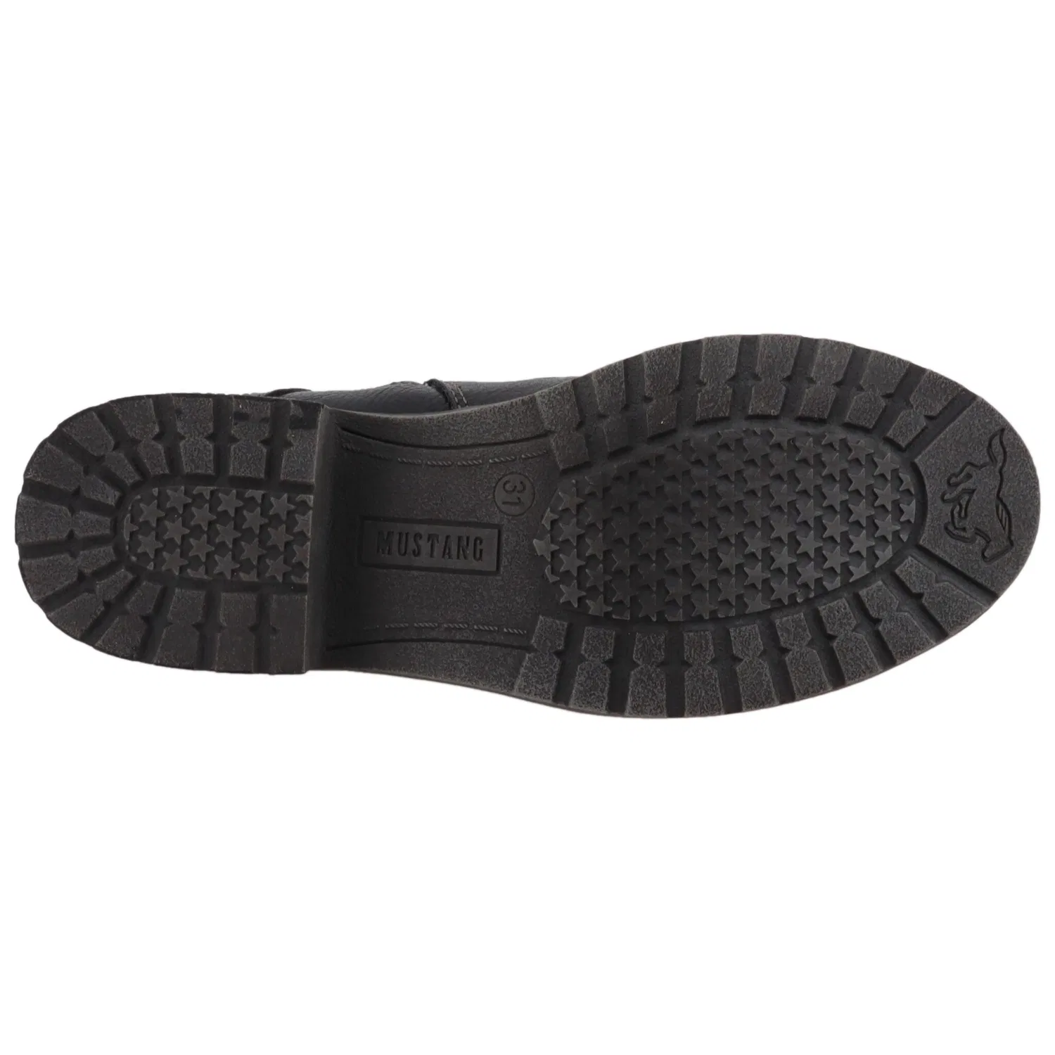 Детские зимние ботинки на шнуровке с мембраной Mustang Shoes, Black — фото 3