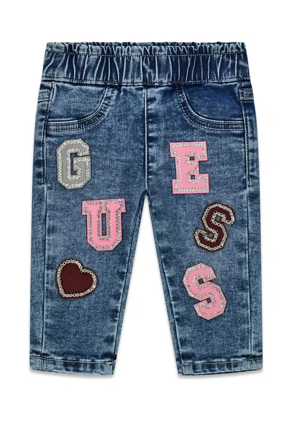 Джинсы с нашивкой-логотипом - прямые джинсы Guess, синий — фото 4