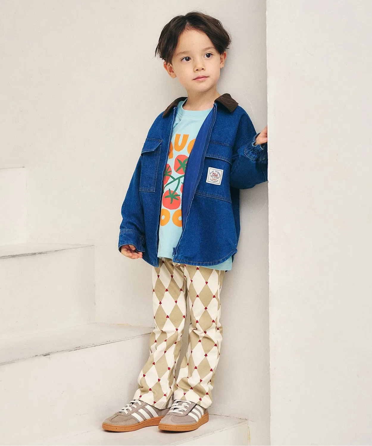 Детские брюки-клеш с принтом Look at Me! Pants apres les cours, Sax Blue — фото 3