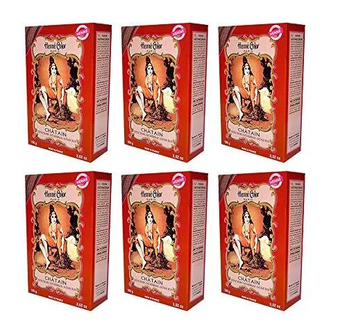 Натуральная краска для волос хна Eco Chestnut Brown, 6 x 100 г Henne Color Paris