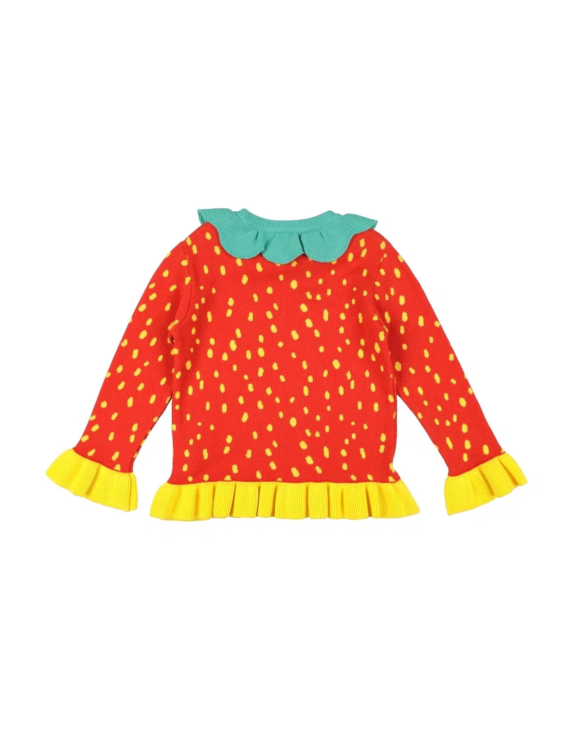 Детский свитер для девочек хлопковый Stella Mccartney Kids, оранжевый — фото 2