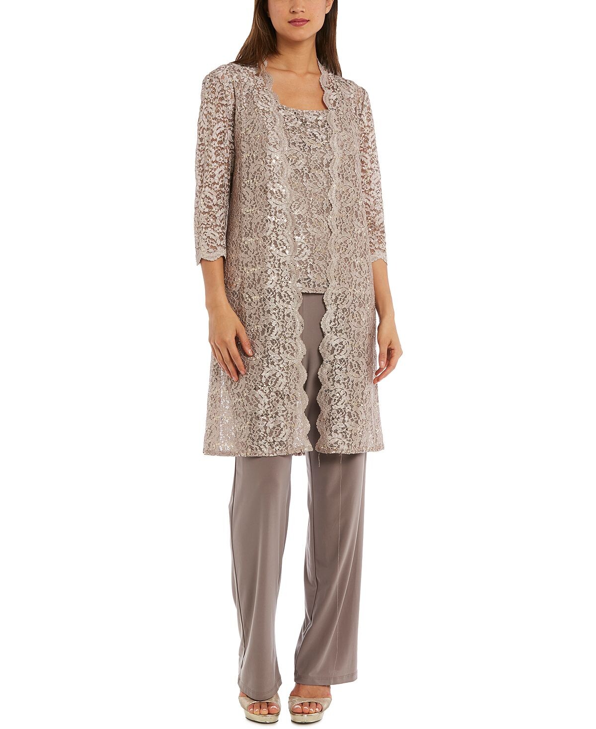 

Маленькая 3-шт. пиджак, топ и брюки с кружевом и пайетками R & M Richards