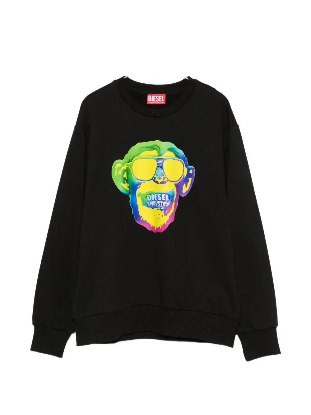 Свитшот с круглым вырезом и графическим принтом Smonkey Diesel Kids, черный