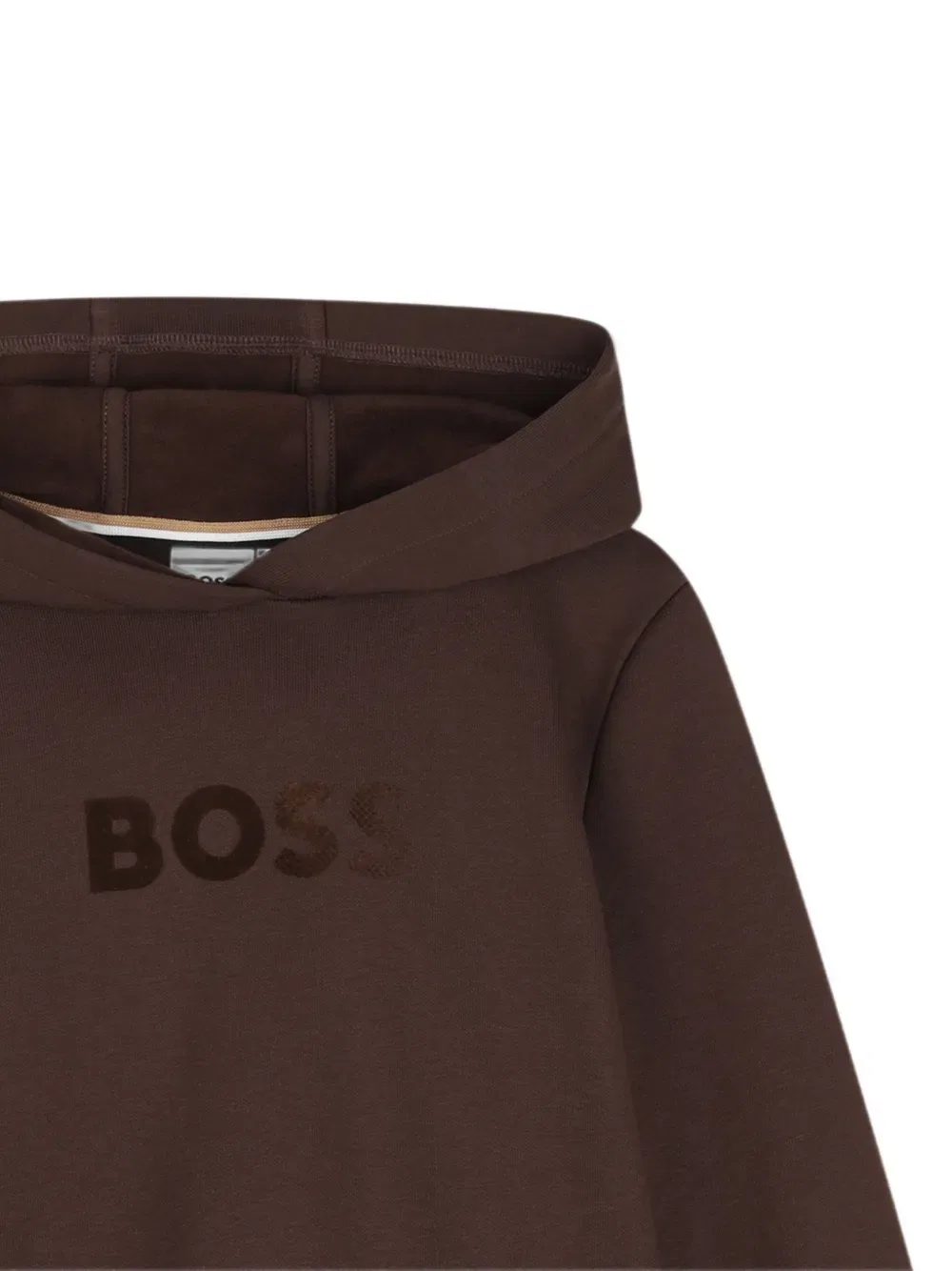 Худи с капюшоном BOSS Kidswear, темно-коричневый — фото 3