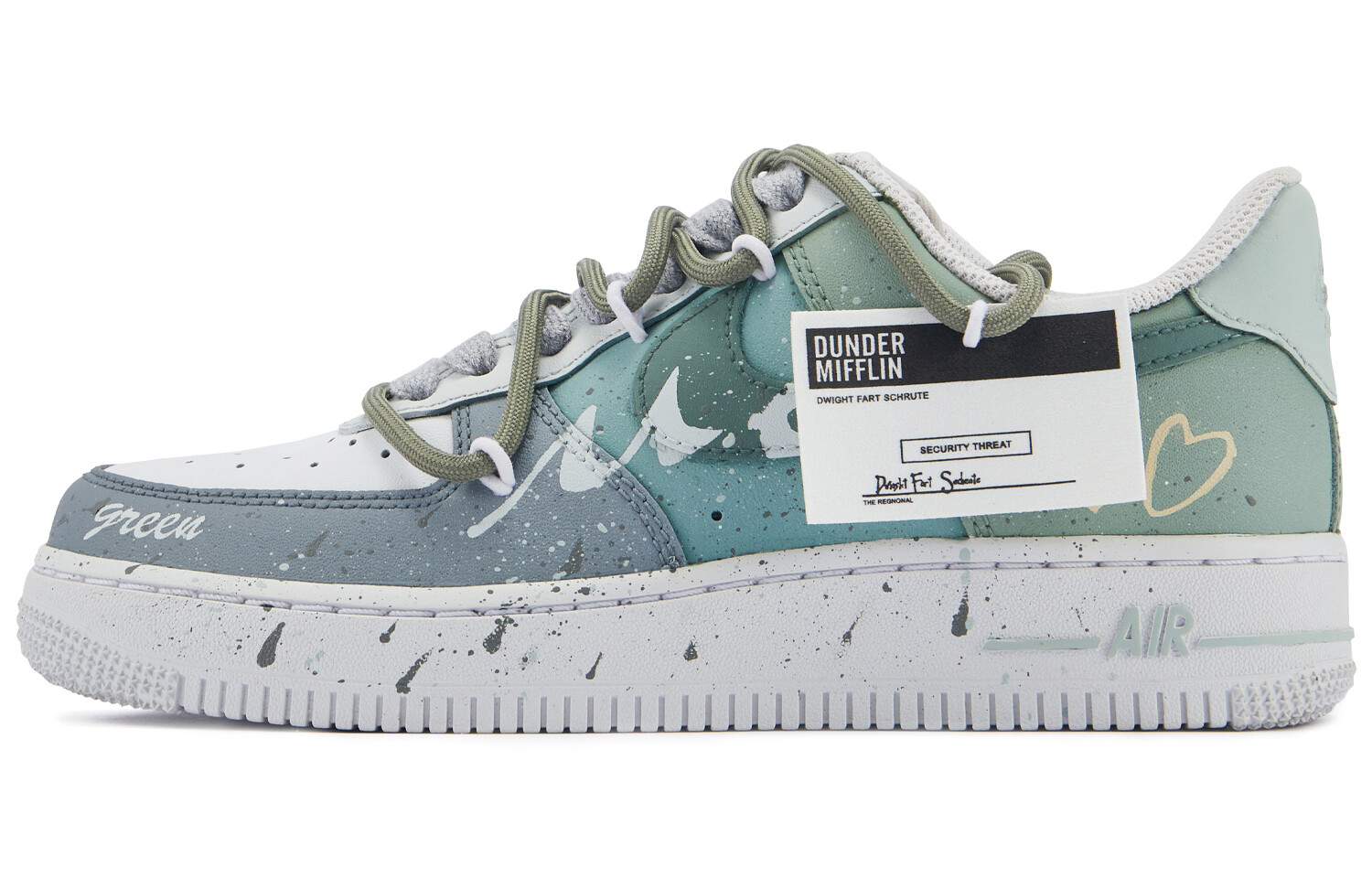 

Кроссовки Nike Air Force 1 Skateboarding Shoes Men Low-top Grey/Green, серебряный, Серый, Кроссовки Nike Air Force 1 Skateboarding Shoes Men Low-top Grey/Green, серебряный