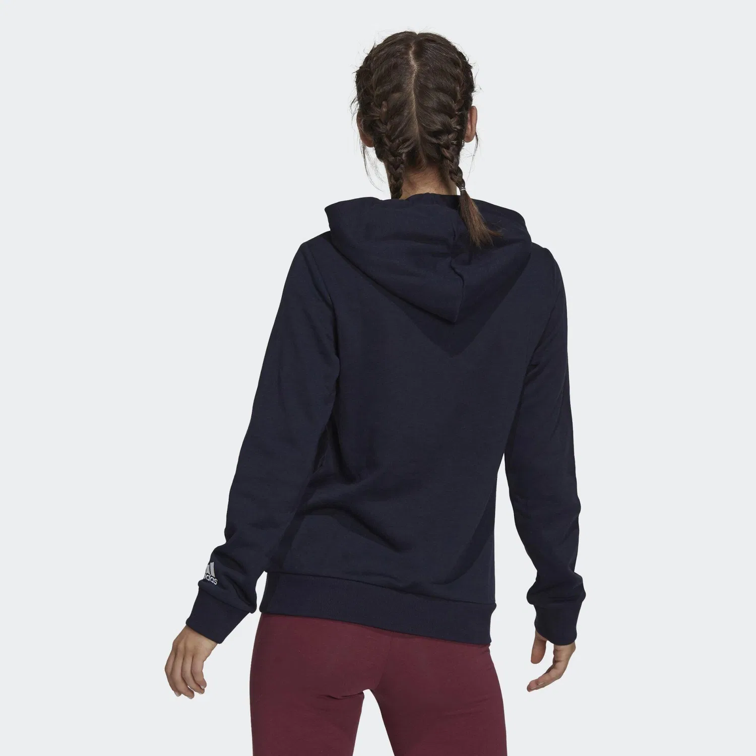 Мужское худи с принтом Essentials Logo Hoodie Adidas, Petrolblau Weiss — фото 4