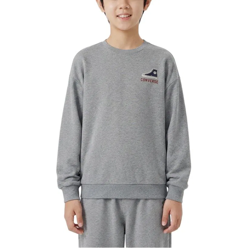 Детский свитшот с круглым вырезом Converse, Rock Ridge Gray