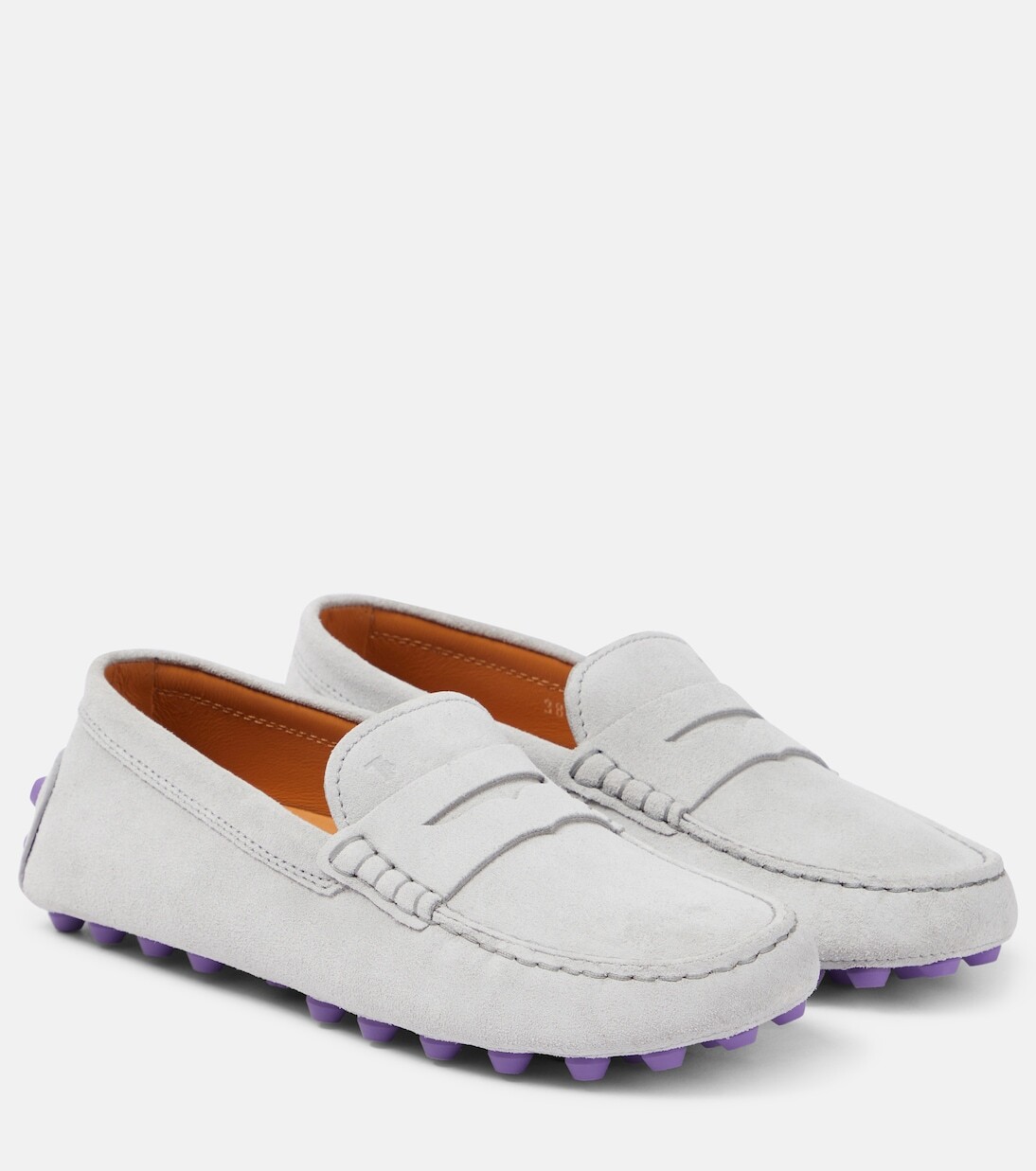 Замшевые мокасины gommino с пузырьками Tod'S, белый