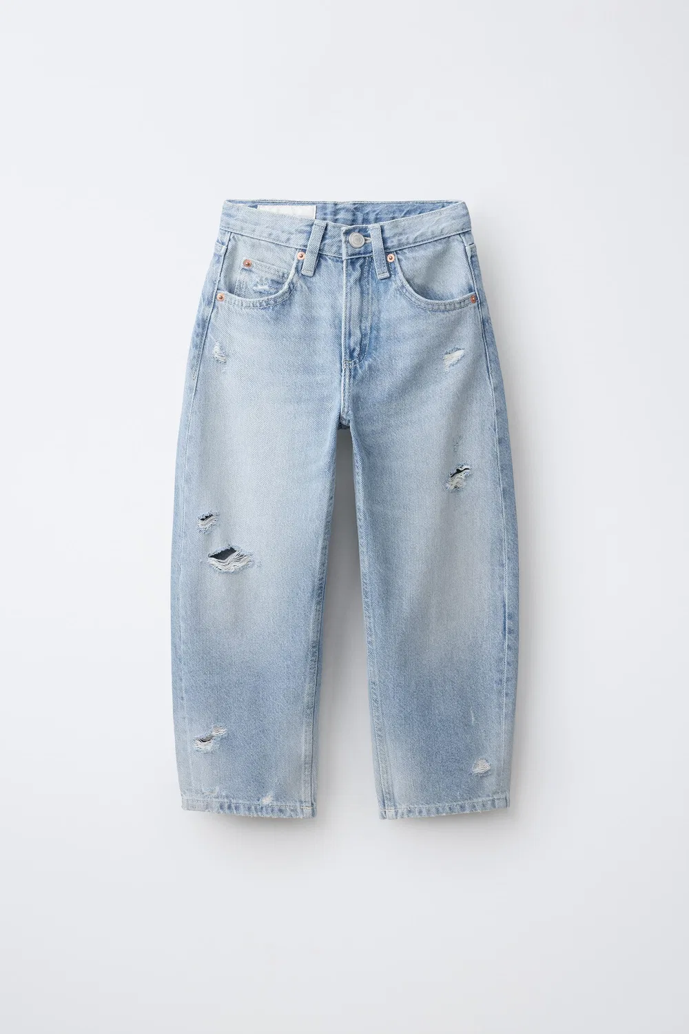 Джинсы с цилиндрическими штанинами ZARA, Light blue