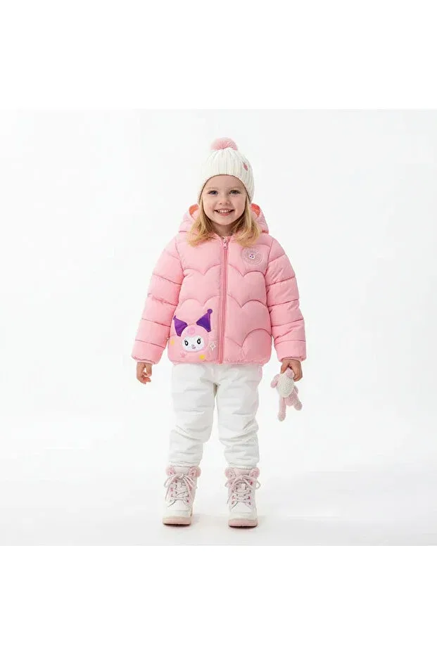 Детское зимнее пальто для девочек с принтом Kuromi Lighted Puffer Jacket Melisam.Msg, Pink — фото 3