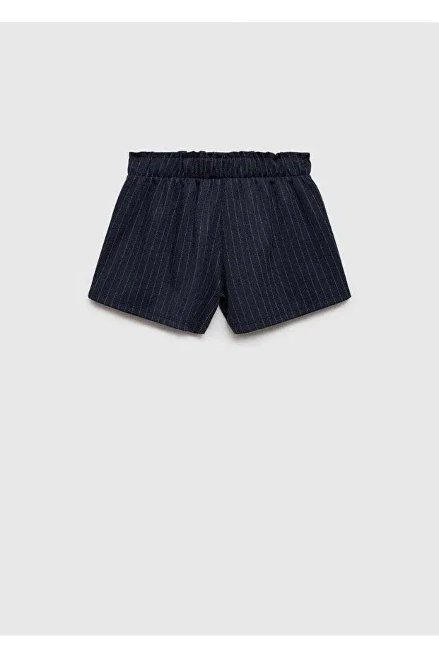 Детские шорты для девочек полосатые Mango Kids, Navy Blue — фото 3