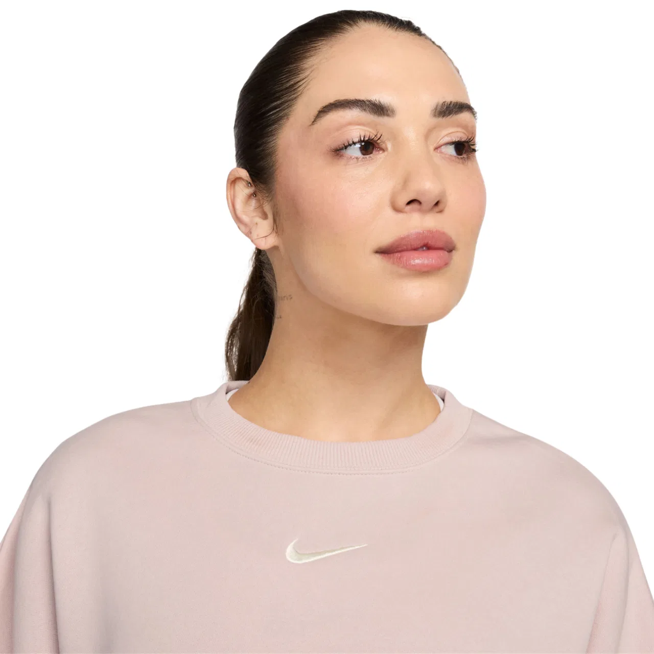 Женская флисовая кофта NSW Style Fleece Crew Nike, розовый/белый — фото 3