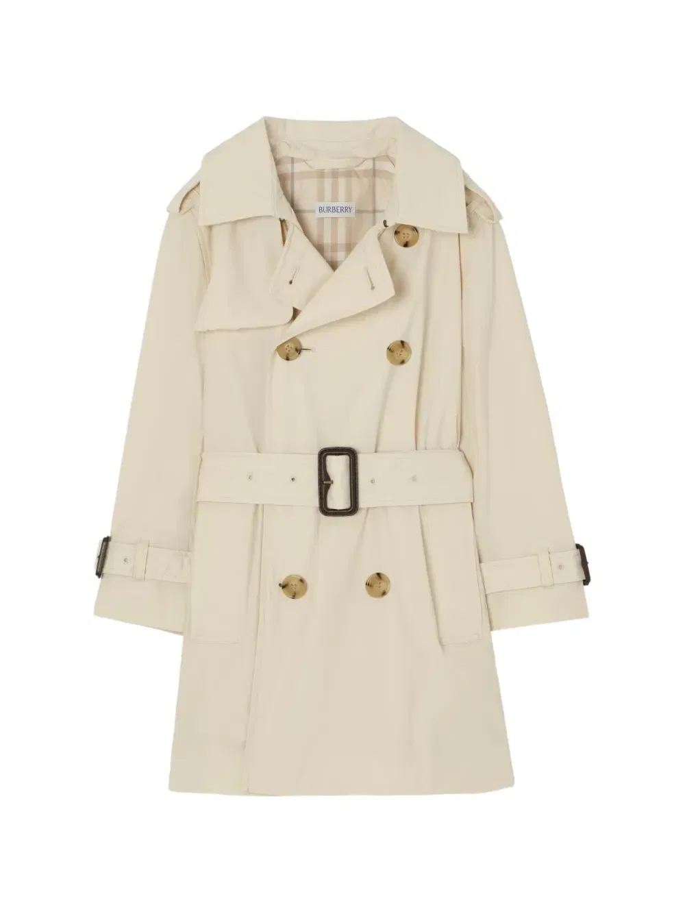 Тренч с поясом Burberry Kids, бежевый