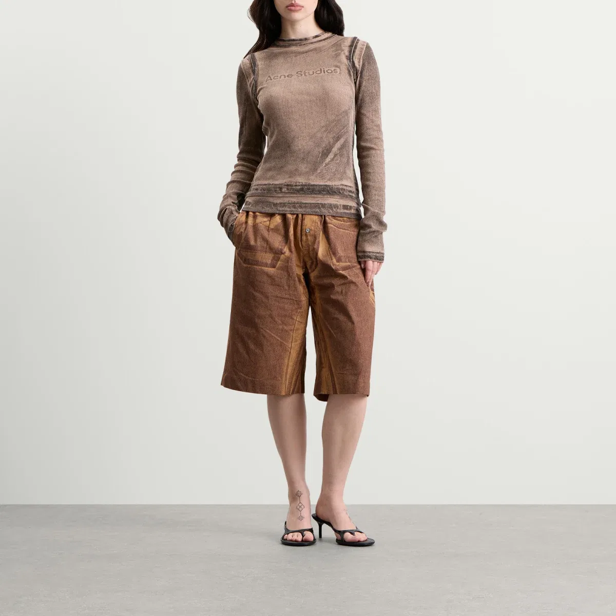 Лонгслив с принтом Elga print Acne Studios, Pumpkin Orange — фото 4