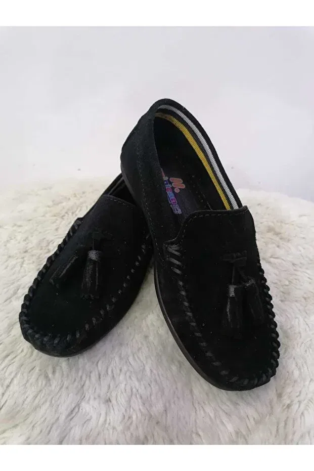 Детские кожаные ортопедические туфли для мальчиков Özgür Kids, Black — фото 4