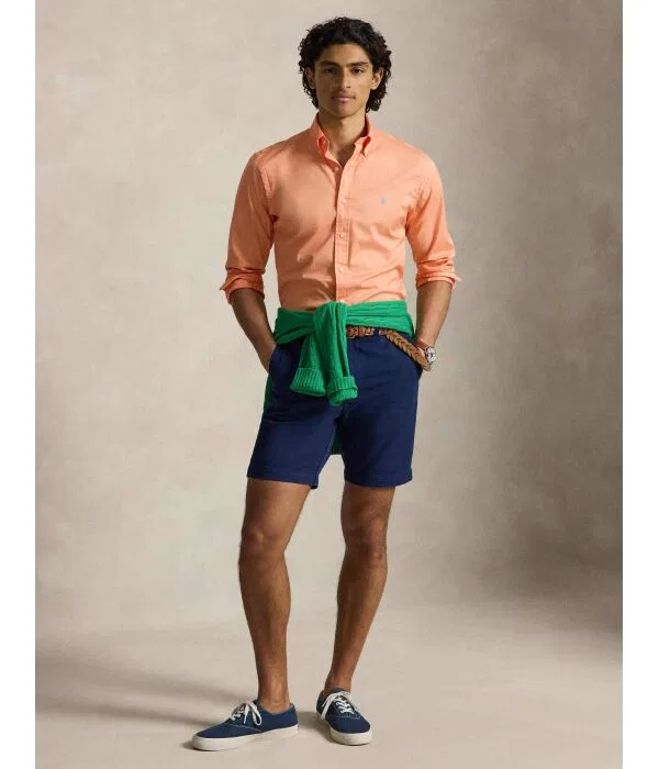 Мужская рубашка хлопковая Relaxed Fit Camicia Polo Ralph Lauren, Arancione — фото 2