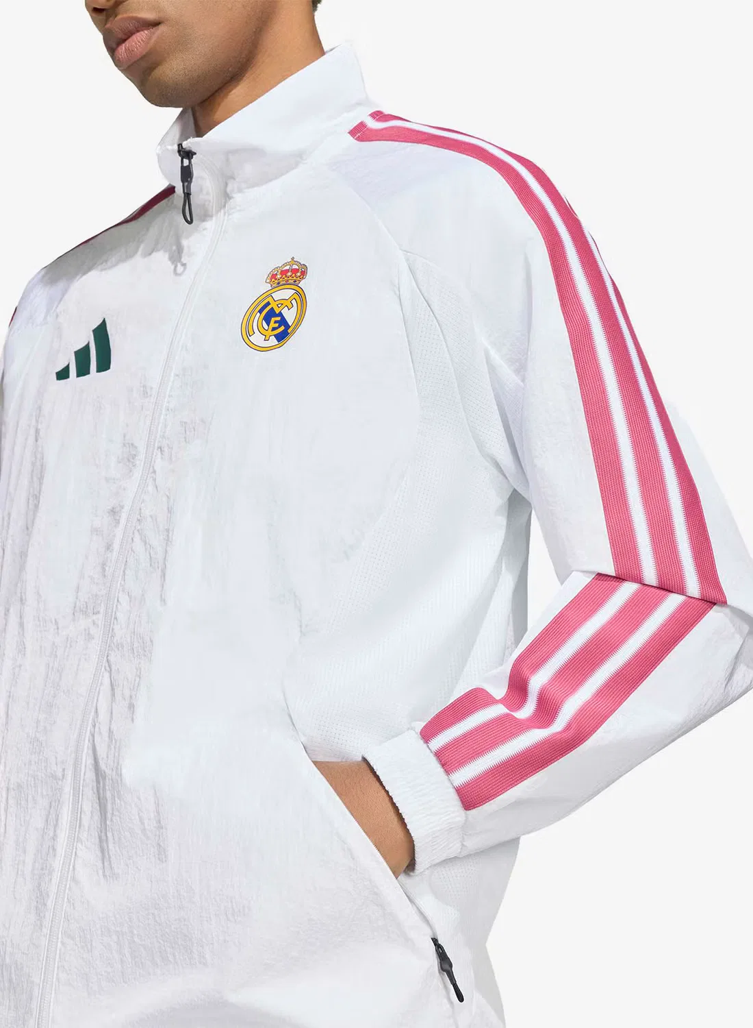 Куртка-бомбер с воротником-стойкой Real Madrid Home Anthem Adidas, черный — фото 3