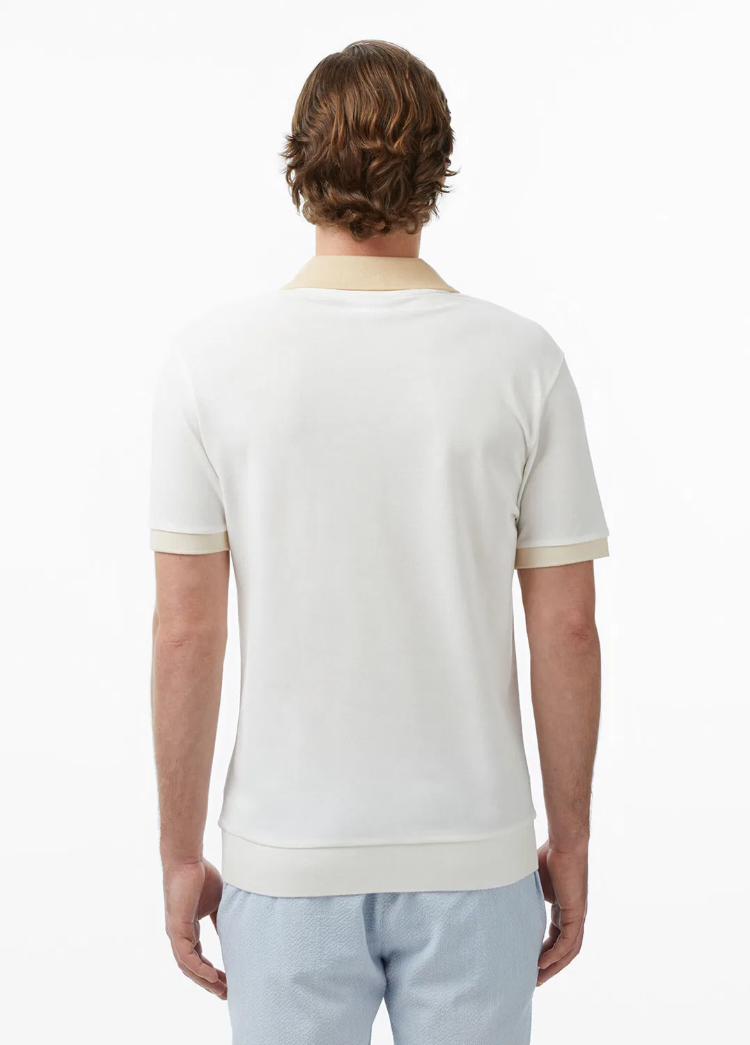 Поло Lacoste Regular Fit, кремовый — фото 3