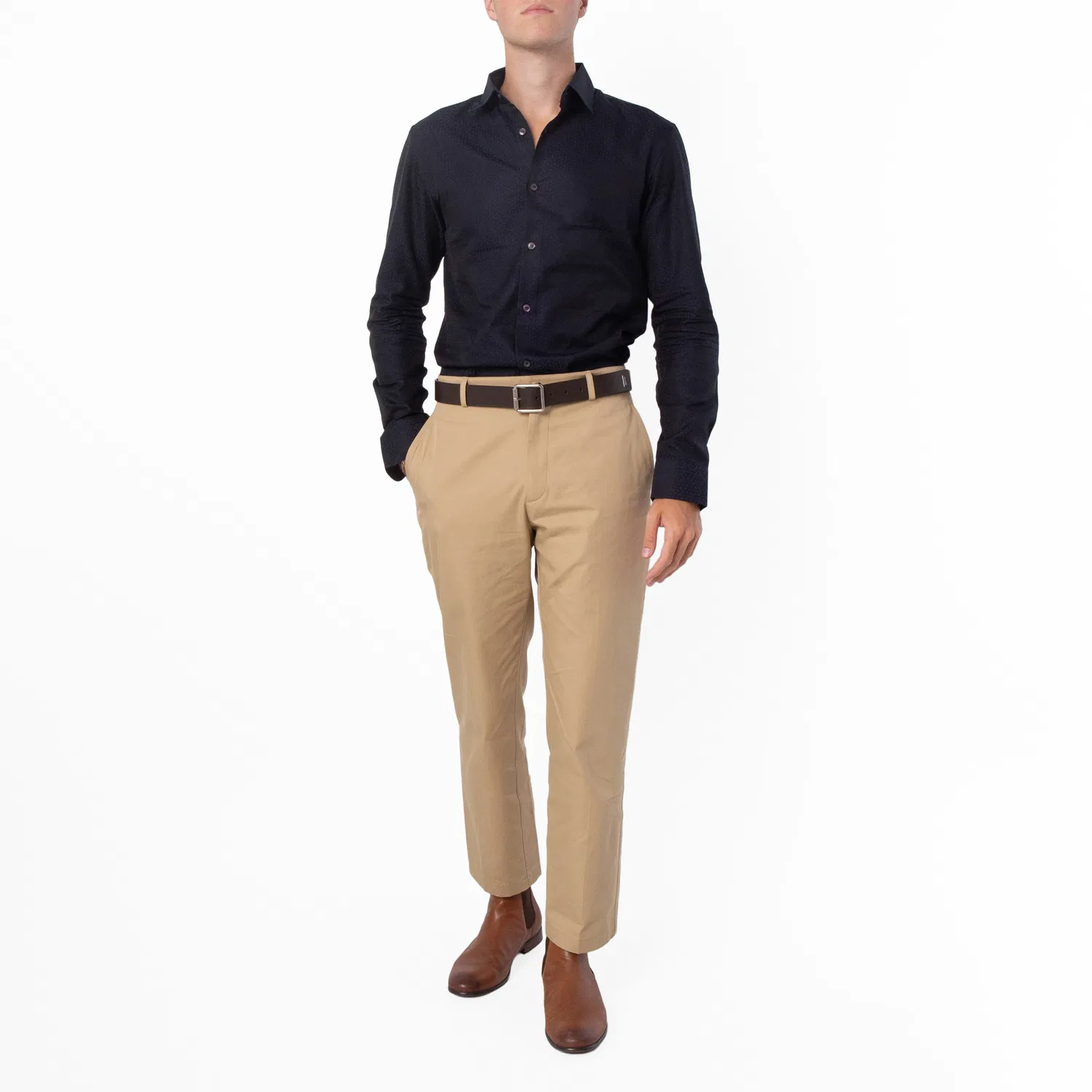 Брюки классические хлопковые EKD Logo Cotton Tailored Trousers Burberry, Flax — фото 4