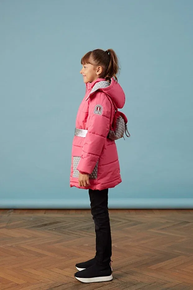 Детское пальто для девочек с капюшоном Men Anorak, Pink — фото 2