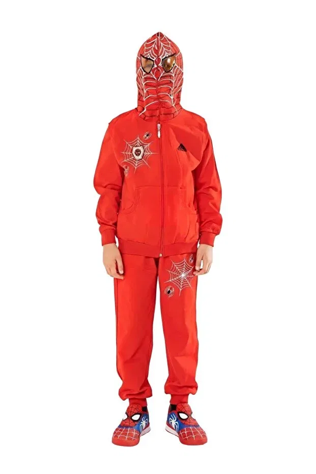 Детский спортивный костюм для мальчиков с принтом Gigas 23117-23123 spiderman red vest set hooded masked brushed inside 3-piece tracksuit set Generic Brands, Red — фото 3
