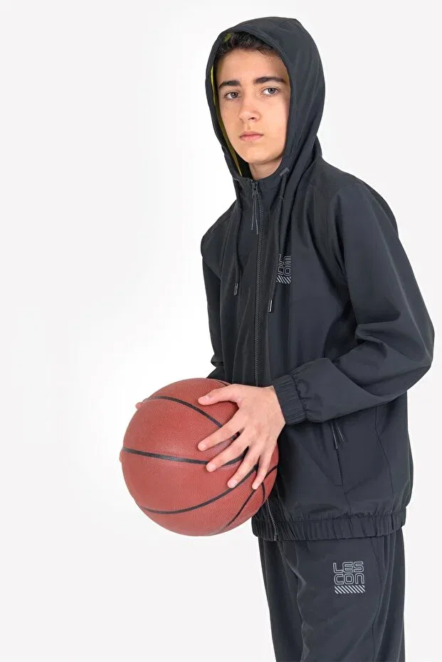 Детское худи для девочек с длинным рукавом 23n-3139 Lescon, Black