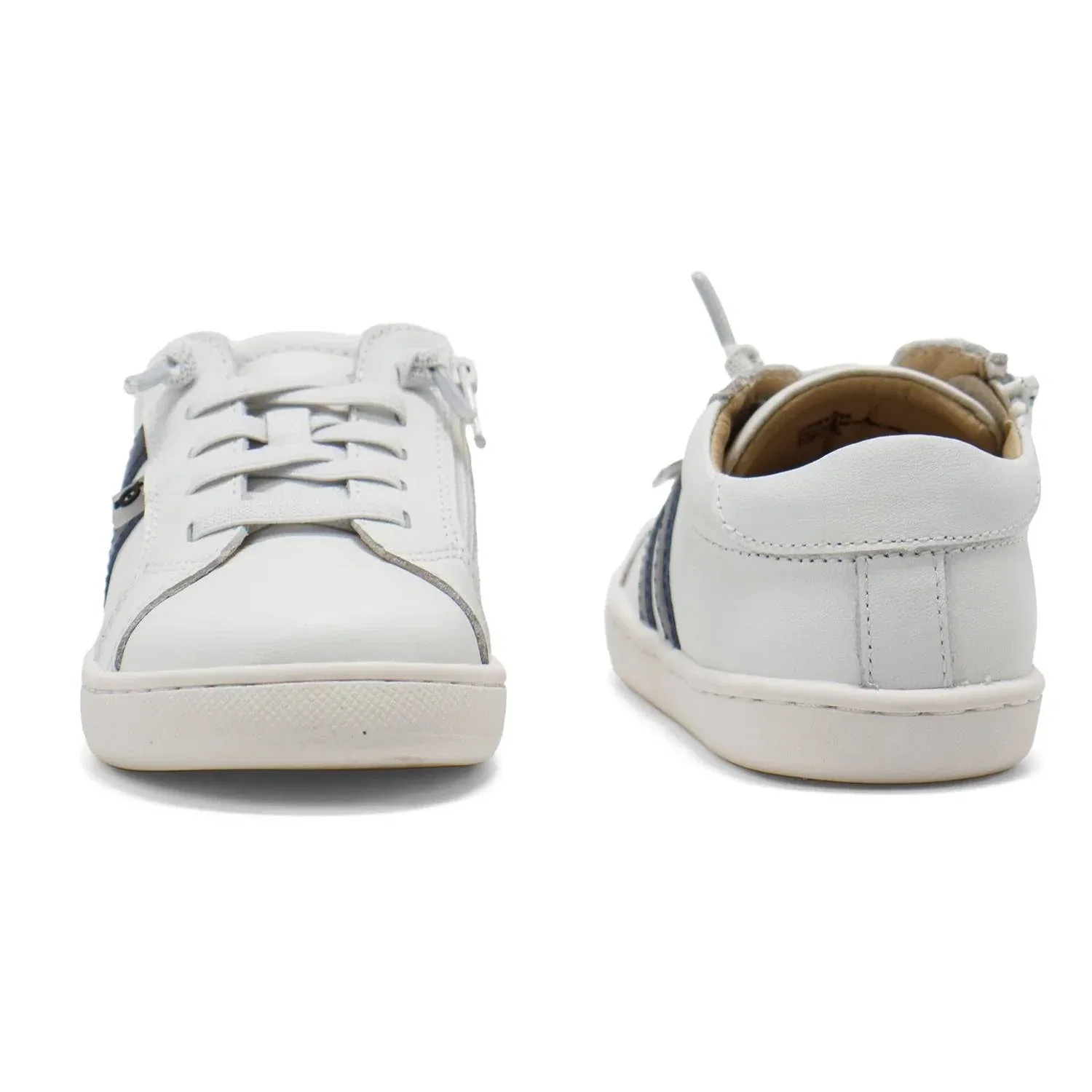 Детские кроссовки для мальчиков на шнуровке с двумя полосками Low Roller Old Soles, Snow — фото 4