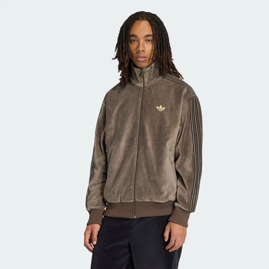 Флисовая куртка ADIDAS ORIGINALS 'Firebird' коричневого цвета — фото 2