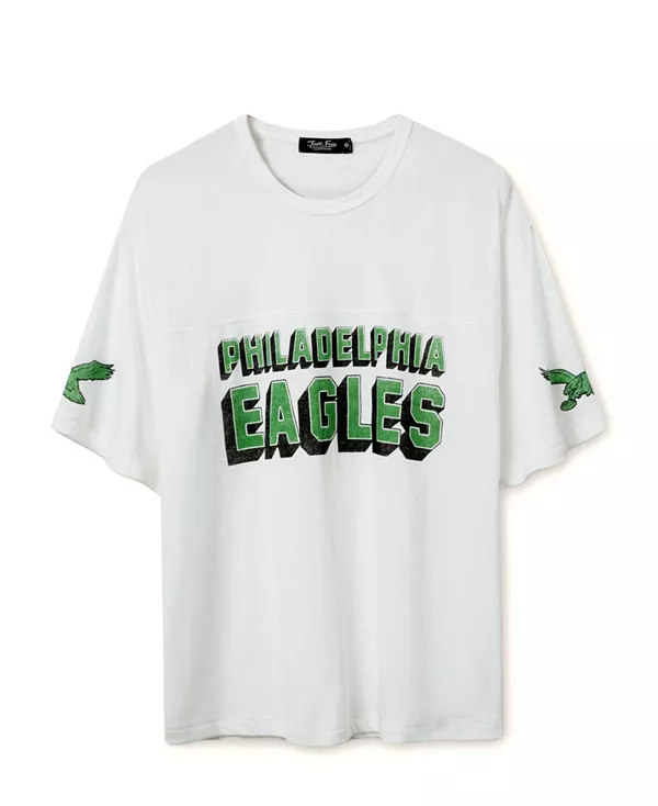 

Футболка унисекс с изображением полузащитника команды НФЛ «Филадельфия Иглз». Junk Food Clothing, белый