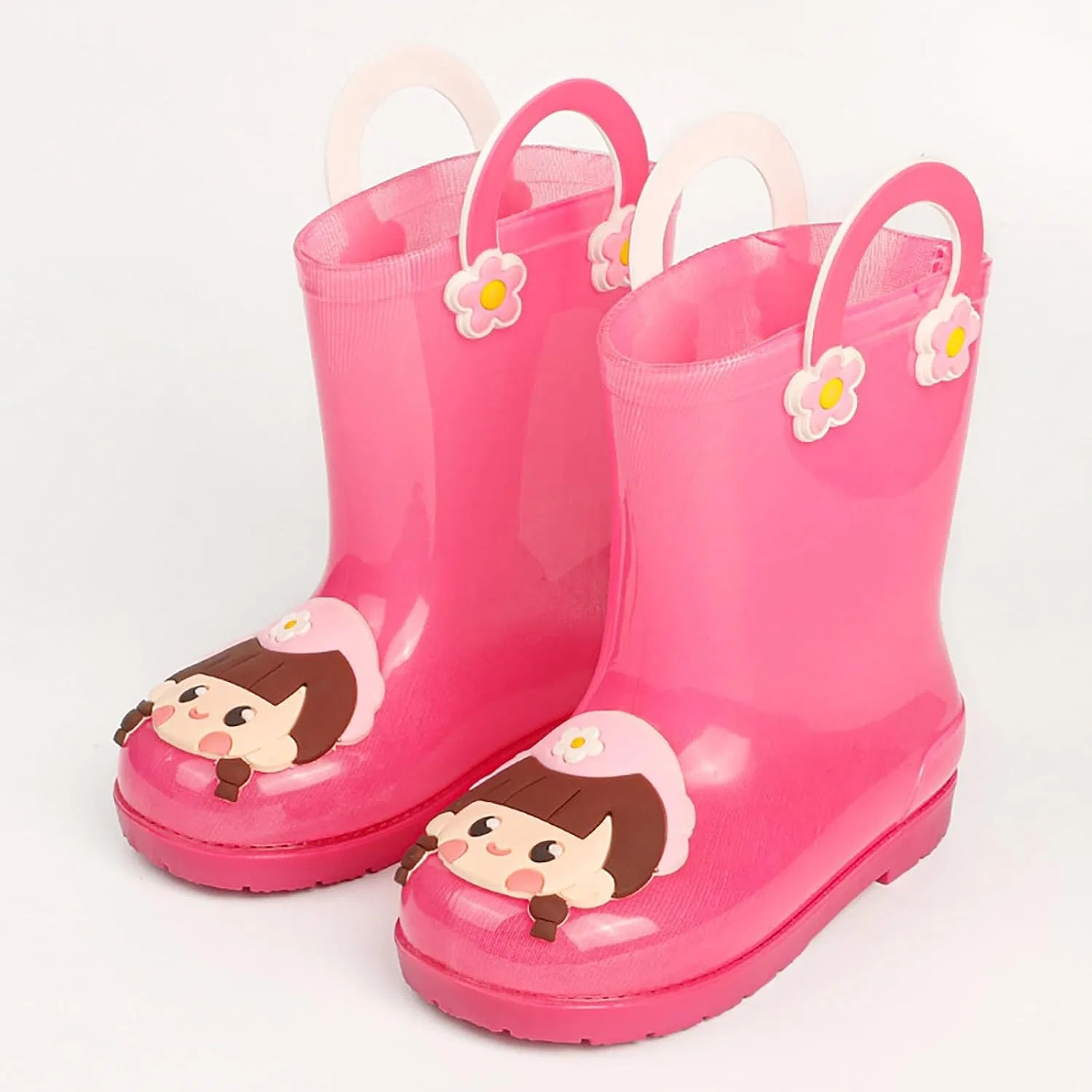 Детские сапоги дождевые с принтом Mud Rain Boots, Hot Pink — фото 4