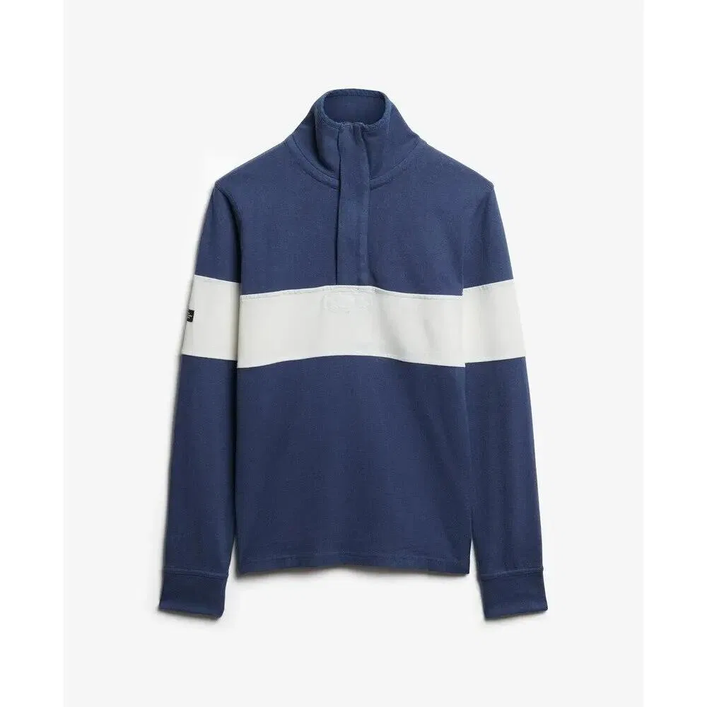 Мужской свитшот с воротником-поло Superdry, Blau Weiss