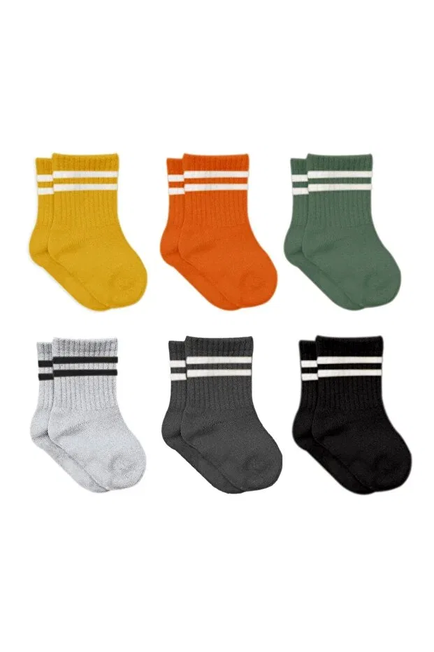 Детские носки для девочек в полоску 6-Piece baby socks (with hoop) Bistyle, Orange