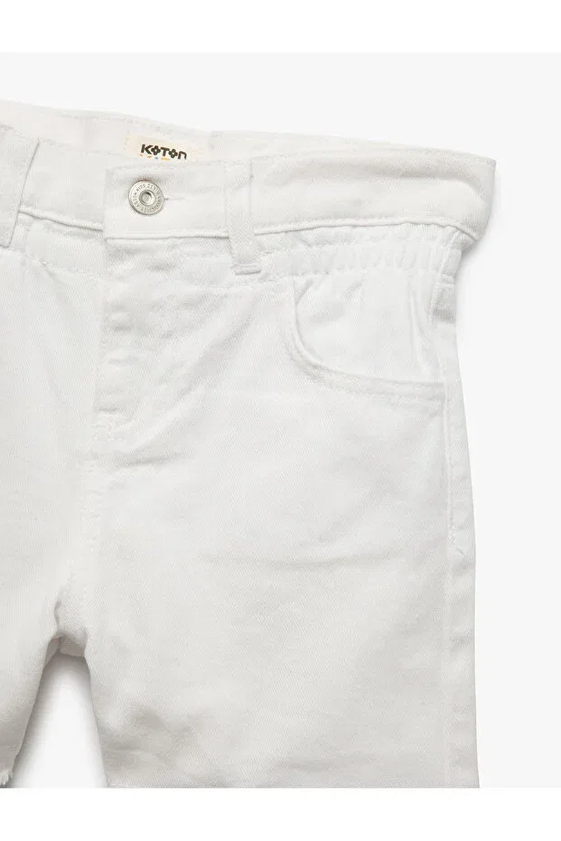 Детские шорты для девочек джинсовые Koton, White — фото 3