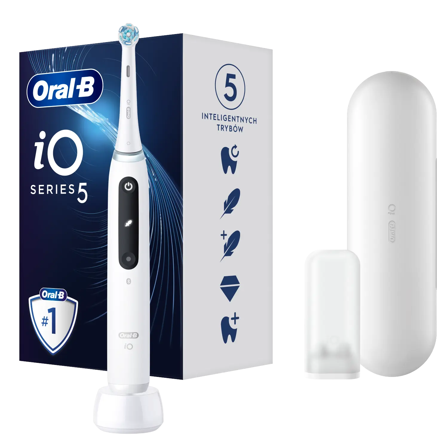 

Магнитная зубная щетка Oral-B IO 5 White для чистки зубов, 1 упаковка