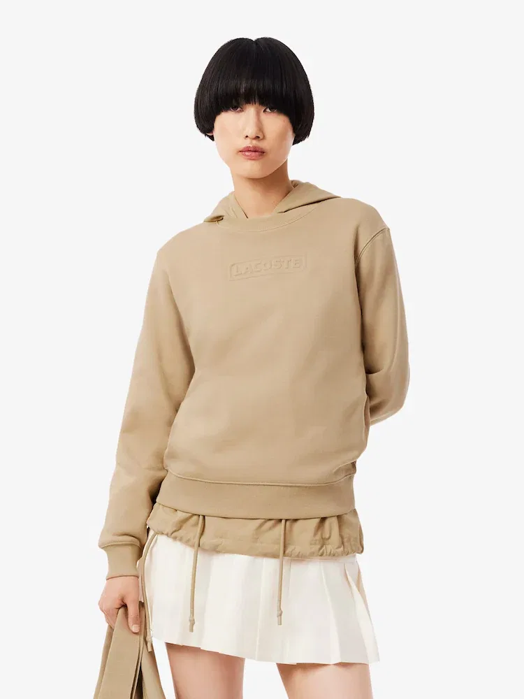 Свитшот женский LACOSTE SF0343, с логотипом, темно-синий
