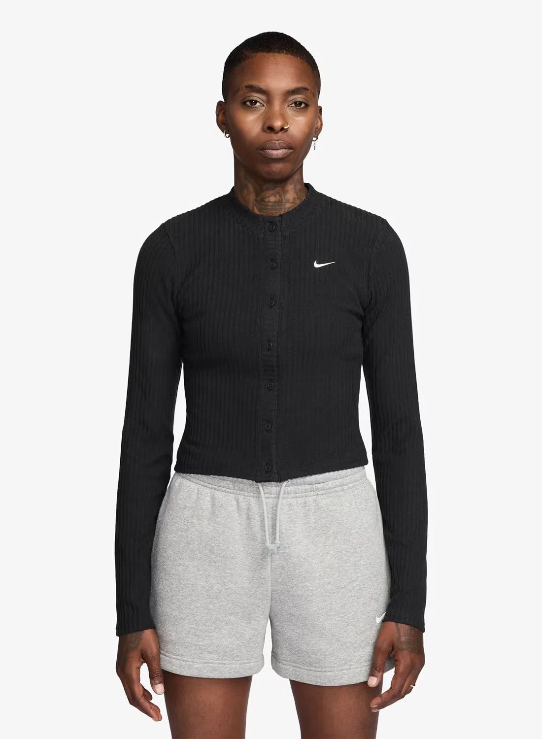 Кардиган в широкую резинку Nike Chill Knit, черный