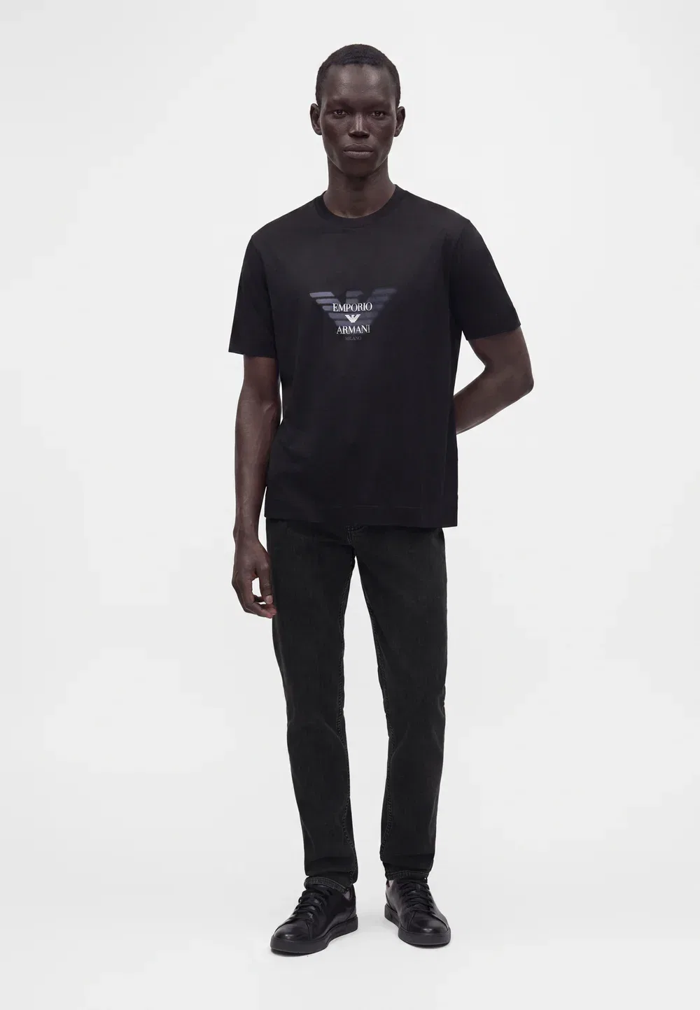 Брюки с карманами - джинсы зауженного кроя Emporio Armani, Medium Grey Denim — фото 2