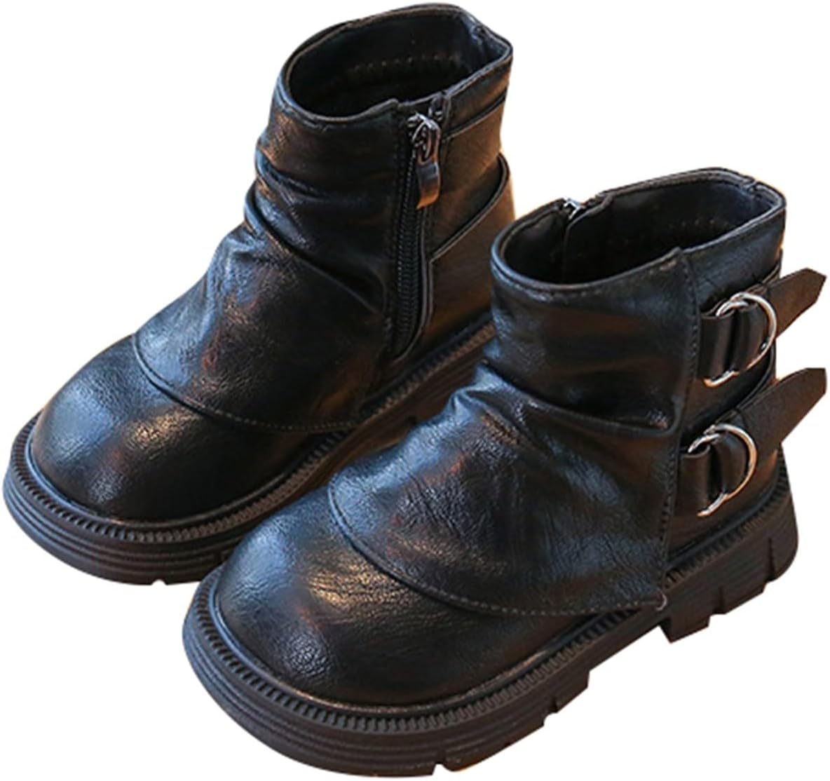 

Детские ботильоны для девочек с боковой молнией, милым бантом, зимние снежные сапожки 2025 года, водонепроницаемые, с нескользящей подошвой, короткие, удобные, на массивной подошве, боевые ботинки Generic, A01 Black