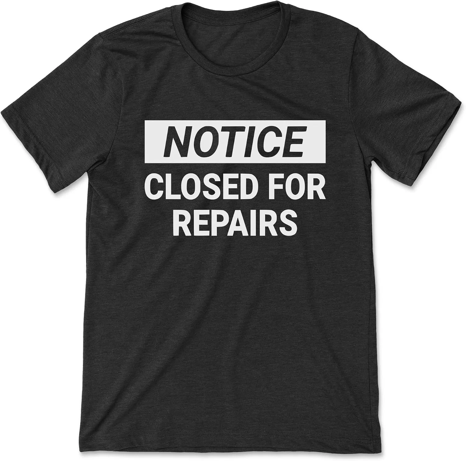 Футболка с принтом Notice Closed for Repairs Bella + Canvas, Heather Black