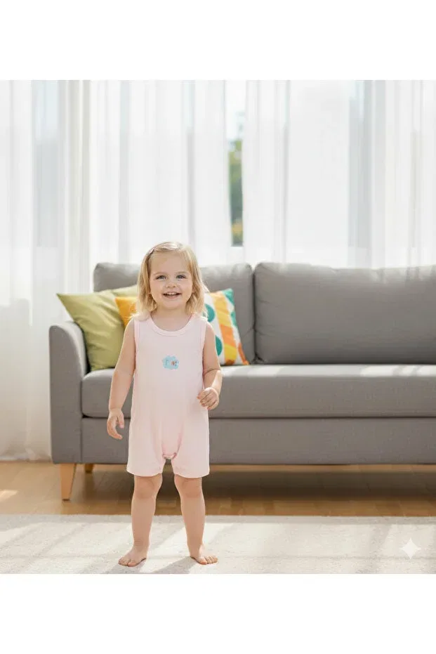 Детский комбинезон без рукавов Hello Baby, Pink