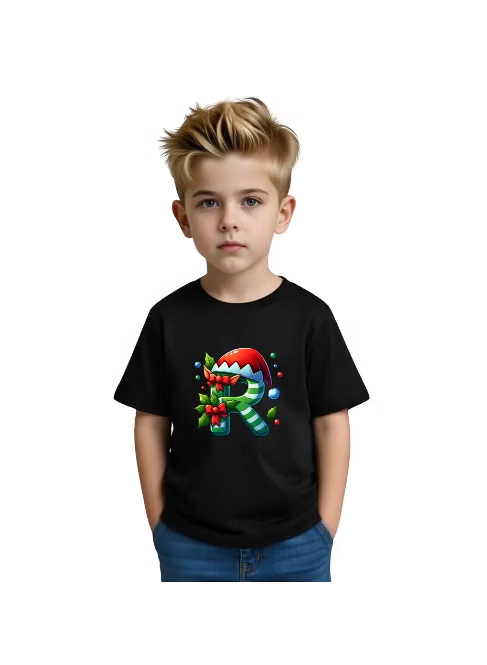 Футболка детская с принтом алфавита Printshop4Me, красный